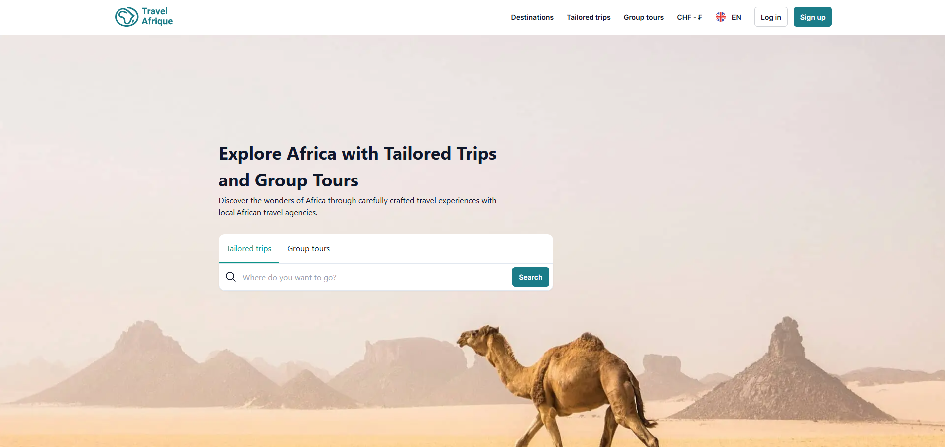 Travel Afrique project screenshot